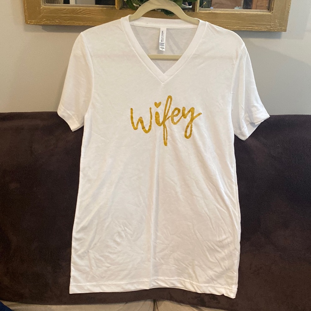 Super soft “Wifey” V-neck T-Shirt